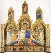 Lorenzo Monaco The Coronation of the Virgin with Saints and Angels The Annunciation and The Blessing Redeemer oil painting on canvas